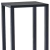 35" Black Solid Wood Square End Table With Two Shelves