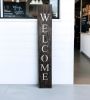 Rustic Black And White Front Porch Welcome Sign