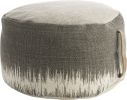 20" Charcoal Cotton Abstract Pouf Ottoman