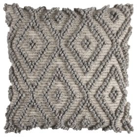 20" Natural /Gray Cotton Throw Pillow