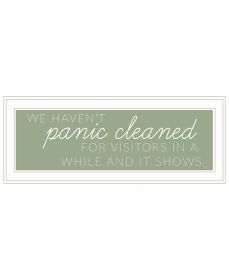 Panic Cleaned 1 White Framed Print Wall Art