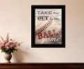 Take Me Out to the Ball Game 2 Black Framed Print Wall Art