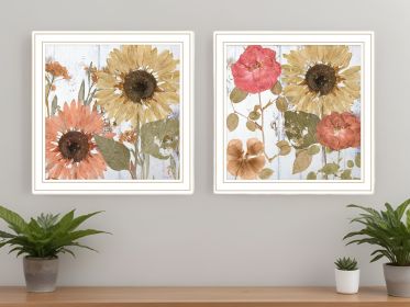 Set Of Two Earth to Petals 2 White Framed Print Wall Art