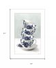 Tea Tower Blue 1 White Framed Print Kitchen Wall Art