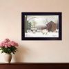 Winter Coat sheep Black Framed Print Wall Art