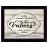 Our Family Values 1 Black Framed Print Wall Art