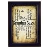 Grandma Says 1 Black Framed Print Wall Art