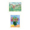 Set Of Two Flower field or Bouquet White Framed Print Wall Art