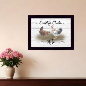 Country Chicks Rule 1 Black Framed Print Wall Art