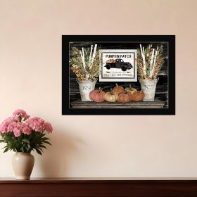 Pumpkin Patch Still Life 1 Black Framed Print Wall Art