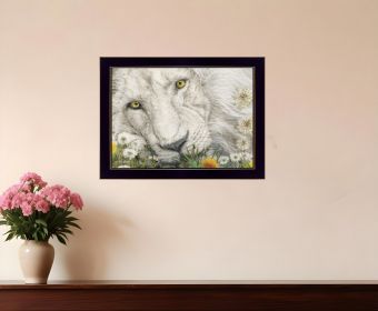 Dandy Lion 1 Black Framed Print Wall Art