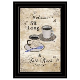 Sit Long Talk Much 4 Black Framed Print Kitchen Wall Art