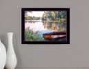 Rowboat Pond Landscape 1 Black Framed Print Wall Art