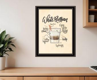 White Russian 1 Black Framed Print Wall Art