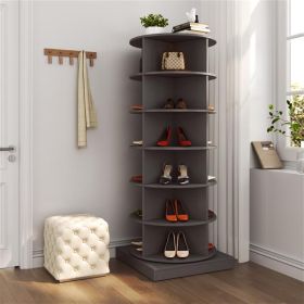 Grey 360 Rotating Shoe Cabinet 6 Layers