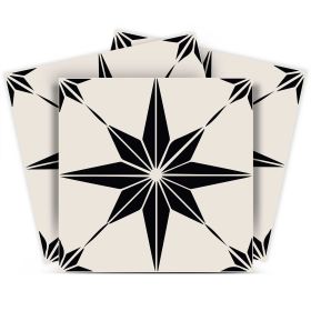 6" x 6" Black and White Mono Cross Peel and Stick Tiles