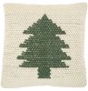 20" X 20" Green And Ivory Christmas Tree Textural Throw Pillow