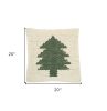 20" X 20" Green And Ivory Christmas Tree Textural Throw Pillow