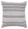 18" X 18" Gray and White Chevron Cotton Zippered Pillow