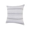 18" X 18" Gray and White Chevron Cotton Zippered Pillow