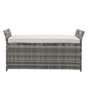 Ottoman Locker, Grey Gradient, Rattan Locker