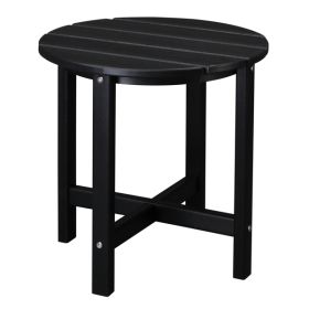 45.5x45.5x45.5cm Single Layer Round Black HDPE Side Table