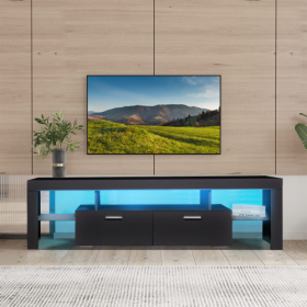 LED TV Stand Modern TV Stand With Storage Entertainment Center With Drawer TV Cabinet For Up To 75 Inch For Gaming Living Room Bedroom