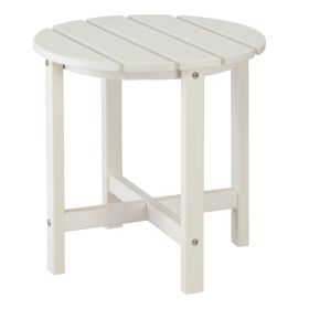 45.5x45.5x45.5cm Single Layer Round White HDPE Side Table