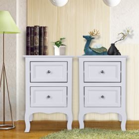 Countryside Style Two-story Bedside Table - White