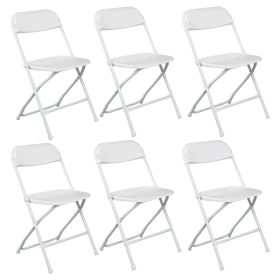 6pcs Classic White Plastic Folding Chair