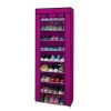 Fashionable Room-saving 9 Lattices Non-woven Fabric Shoe Rack Rose Red