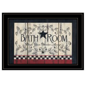 "Bath Room" by Linda Spivey, Ready to Hang Framed Print, Black Frame