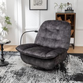 Black recliner, reclining lazy chair, mobile phone holder, large and comfortable reading chair, swivel gliding rocking chair, gold-stamped velvet