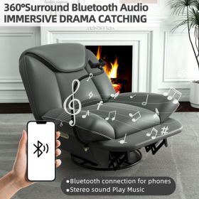 Oversized Power Recliner Chair,270°Swivel Glider Recliner for Nursery, Electric Recliner Sofa with Voice Control, Smart Rocker Chair with Phone Holder