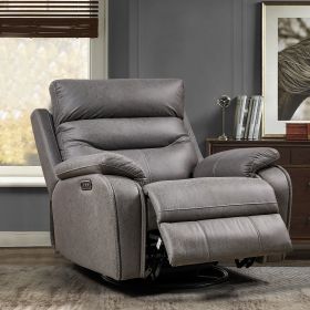 Liyasi Dual OKIN Motor Rocking and 240 Degree Swivel Single Sofa Seat recliner Chair Infinite Position ,Head rest with power function