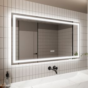 LED Bathroom Mirror, 30x55 inch Bathroom Vanity Mirrors with Lights, Mirrors for Wall with Smart Touch Button, Anti-Fog, Memory Function