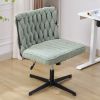 Armless Office Desk Chair No Wheels, GREEN