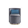 360° Swivel Accent Chair with Storage Function, and Velvet Pillow, Velvet Curved Chair with Gold Metal Base for Living Room, Nursery, Bedroom [Video]