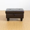 Brown Semi PU Synthetic Leather Ottoman Living Room Sofa