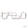 Double L-Shaped TV Stand, Display Shelf , Bookcase for Home Furniture,White