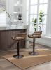 COOLMORE Swivel Bar Stools Set of 2 Adjustable Counter Height Chairs with Footrest for Kitchen, Dining Room 2PC/SET