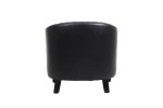 COOLMORE accent Barrel chair living room chair with nailheads and solid wood legs Black pu leather