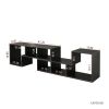 Double L-Shaped TV Stand, Display Shelf , Bookcase for Home Furniture,Black