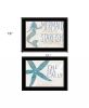 Set Of Two Mermaid Kisses Starfish Wishes 3 Black Framed Print Wall Art