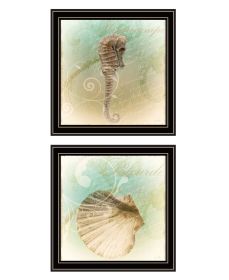 Set Of Two The Sea III and Sea IV 1 Black Framed Print Wall Art