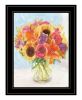 Vases with Flowers 1 Black Framed Print Wall Art