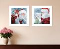 Set Of Two Santas Blessings 5 White Framed Print Wall Art