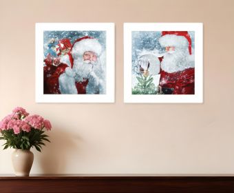 Set Of Two Santas Blessings 5 White Framed Print Wall Art