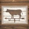 Farmhouse Cow Brown Framed Print Wall Art