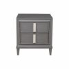 29" Dark Gray Two Drawer Contemporary Wood Nightstand